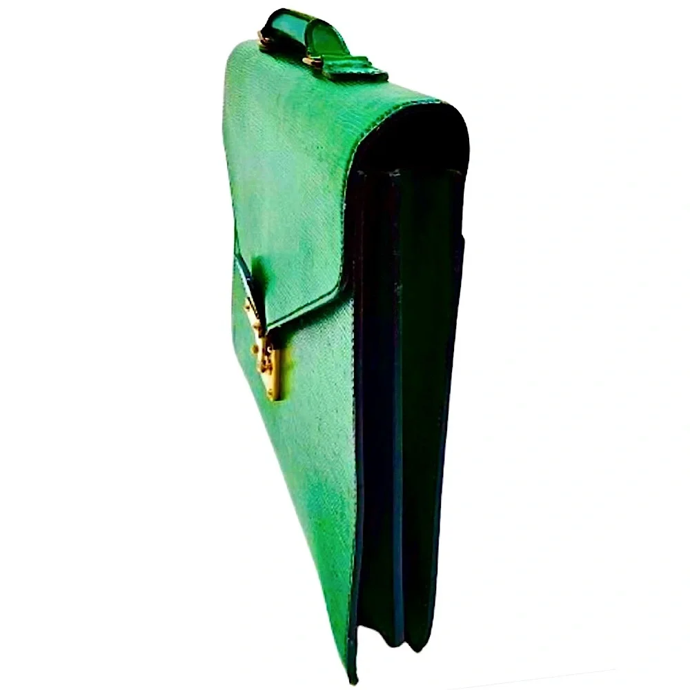 LOUIS VUITTON Borneo Green Epi Leather Ambassador Top Handle Laptop Briefcase